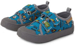 D.D.Step pantofi de băiat din pânză cu velcro model albastru (13B35B)