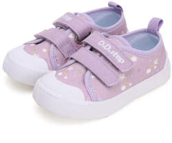 D.D.Step pantofi de pânză pentru fete cu velcro cu model model violet (142175)