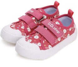 D.D.Step pantofi de pânză pentru fete cu velcro cu model model roz închis (14215E)