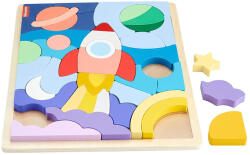 Fisher Price Puzzle din lemn, Space, 42 piese, 2 ani+ (145766)
