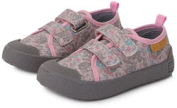 D.D.Step Pantofi de fete, panza, cu velcro, gri/roz cu flori, 20/31 model roz (13B395)