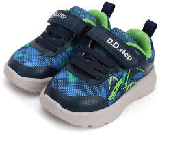D.D.Step Adidasi băieți cu model Velcro, bleu verde/neon, 24/29 albastru închis (144EEF)