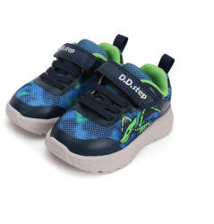 D.D.Step Pantofi sport, băieți cu luminite si velcro, bleu/verde neon, 24/29 albastru (144EF5)