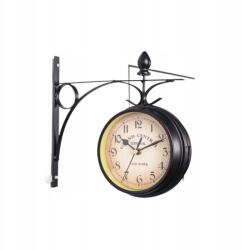  Kétoldalas Retró Pályaudvari Falóra, fém, fekete (YFDZ-6974832386318)