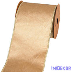  Bársony szalag drótos szegéllyel 100mm x 5m - Arany
