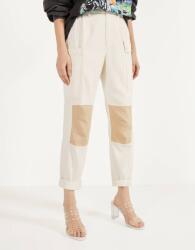 Bershka Világos Nadrág betétekkel, Size 34, fehér, pamut (217466)