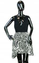 Missguided Fekete zebramintás mini szoknya, Size 36, 100% poliészter (99165)