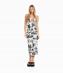 Bershka Fehér Ruha, mintás, XS, poliészter (542338)