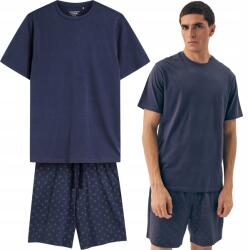 Henderson férfi pizsama, Shore nyári szett, 100% pamut, Size L, kék (42601-95X BLUE)