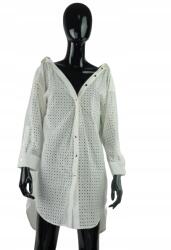 LIU JO Krémszínű Hosszított Ingtunika, Size L, pamut, hímzés (395439)