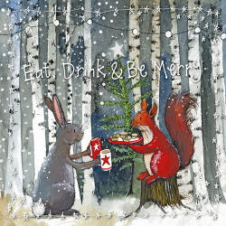 Alex Clark Képeslap borítékkal, Alex Clark, 12x12 cm, erdei barátok karácsonya (XLS62)