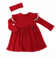 Nicol Bamar Nicol elegáns piros csipkeruha, fejpánttal, Size 86 (5907612514558)