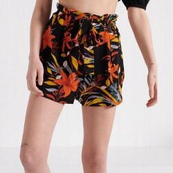 Superdry Fekete Mintás Rövidnadrág, Size 36, viszkóz, övvel (450249)