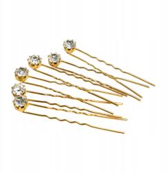 Iza Hullámcsat hajtű, hullámos, díszes cirkóniával, aranyozott, 4, 5cm (KPG/6)