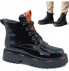 Gino Fabiani Női lakkbőr bokacsizma, Size 36, fekete (Gino Fabiani 24BT04-8134)