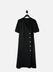 VERO MODA Szatén Fekete Ruha, Size M, midi, poliészter (321233)