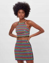 Bershka Hímzett Színes Szoknya, Size XS, 100% pamut, mini, cipzáras (217268)