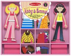 Melissa & Doug Melissa Doug Set Papusi Magnetice Abby si Emma 56 Piese Lemn Creativitate Copii 3 (4940)