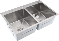 Böhm Chiuveta de bucatarie dubla din inox alimentar BH7849DS BoHM Satin 780x490x215 mm (etf-16982) Chiuveta