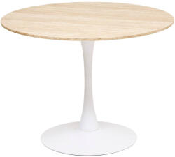 Brius Masa rotunda atmosphera elias mdf otel 4 persoane, 102x76 cm, design elegant, bej si alb (JJ-184932B)