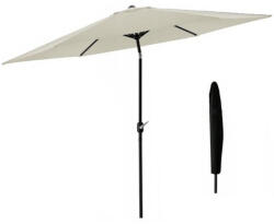 Brius Umbrela terasa gradina manivela inclinare husa poliester, 300 cm diametru, protectie uv, bej (GAO-5347)