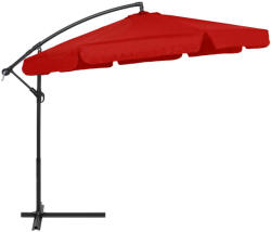 Brius Umbrela gradina brat lateral banana cu husa poliester, 300 cm diametru, manivela, rosu (GU-0044)