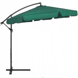Brius Umbrela gradina brat lateral banana cu husa poliester, 300 cm diametru, manivela, verde (GU-0043)