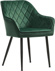 Brius Scaun living tapitat catifea cotiere cadru metalic 110 kg, 63x60x85 cm, design elegant, verde (EZ-LDC088C01)
