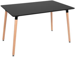 Brius Masa dining bucatarie dreptunghiulara blat mdf picioare lemn, 120x80x74 cm, design modern, negru (HF-0016)