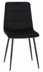 Brius Scaun living tapitat cu catifea, spatar matlasat, 44x54x89 cm, negru (FAT-2951)