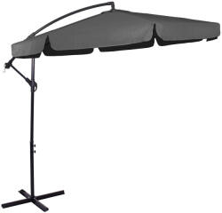 Brius Umbrela gradina brat lateral banana cu husa poliester, 300 cm diametru, manivela, gri (GU-0041)