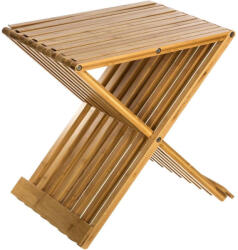 Brius Taburet pliabil 5Five din bambus, 40x32x45 cm, maro caramel (JJ-150729)