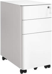 Brius Dulap birou rollbox, cu 3 sertare si roti, corp metalic preasamblat cu incuietoare, pentru documente A4, 46x30x59 cm, alb (EZ-OFC030W01)