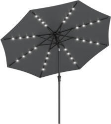 Brius Umbrela gradina led solar manivela sistem inclinare, 300 cm, protectie uv50, gri (EZ-GPU33GY)