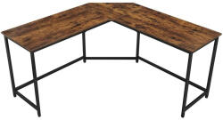 Brius Birou colt forma l cadru otel stil industrial spatios, 149x149x75 cm, depozitare, maro rustic negru (EZ-LWD73X)
