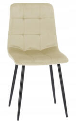 Brius Scaun living tapitat cu catifea, spatar matlasat, 44x54x89 cm, bej (FAT-2950)