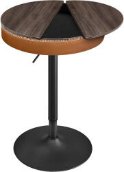 Brius Masa bar inaltime reglabila 83-105 cm piele artificiala pal, 59x59 cm, compartiment depozitare, maro caramel (EZ-LBT022K01)