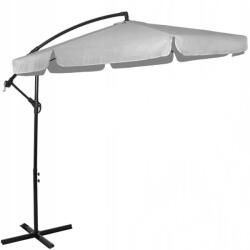 Brius Umbrela gradina brat lateral banana cu husa poliester, 300 cm diametru, manivela, gri deschis (GU-0042)