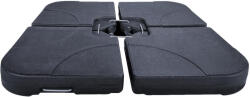 Brius Suport baza umbrela 4 elemente umplere apa nisip plastic uv, 50x50x8 cm, maxim 80 kg, negru (GAO-5013)