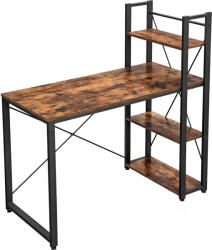 Brius Birou cu raft lateral, montare stanga sau dreapta, industrial, 56x120x120 cm, maro (EZ-LWD48XV1)