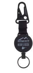 Wisport® Karabina Key-Back cu şnur retractabil Wisport® (Culoare: Negru, Mărime: Mic)