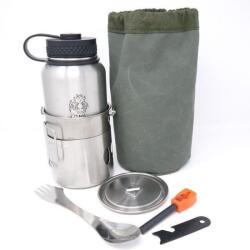 TBS Outdoor® Set inox Wilderness Bottle Cook TBS Outdoor® (Culoare: Argintiu)