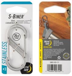 Nite Ize® Carabină dublă din oțel S-Biner Nite Ize® (Culoare: Argintiu, Mărime: 3)