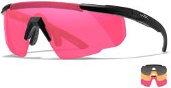 Wiley X Ochelari Wiley X® Saber Advanced, set (Culoare: Negru, Lentile: Gri fumuriu + Oranžiu Light Rust + Roz Vermillion)