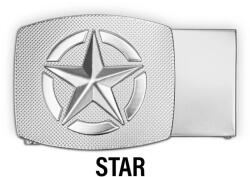 Kore Essentials® Cataramă metalică Western pentru curele Kore® (Culoare: Argintiu, Variantă: STELE)