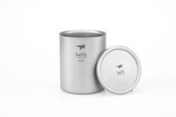 Keith Titanium® Cana termică din titan cu capac Keith® 450 ml (Culoare: Argintiu)