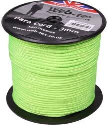 Web-tex® Sfoară de parașută - paracord pe rolă Web-tex® 3 mm, 100 metri (Culoare: Verde neon)