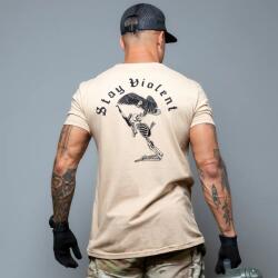 Brothers in Arms® Tricou Stay Violent Brothers in Arms® (Culoare: Piatra de nisip, Mărime: S)