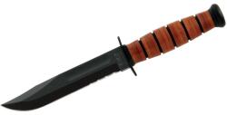 KA-BAR Cuțit cu lamă fixă Short Fighting KA-BAR®, lamă combinată (Culoare: Maro, Variantă: Lamă neagră)