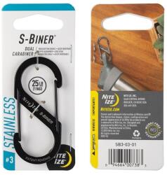 Nite Ize® Carabină dublă din oțel S-Biner Nite Ize® (Culoare: Negru, Mărime: 4)